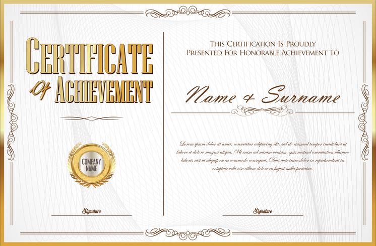 Certificate or diploma retro design template vector illustration