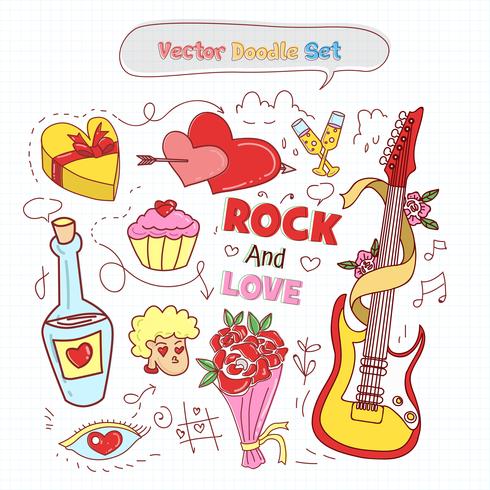 Valentines Day Doodle Set Vector