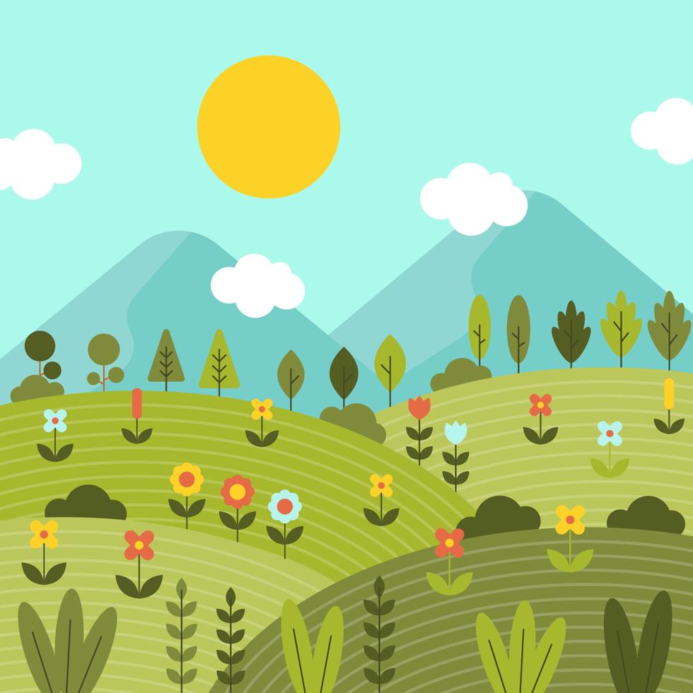 Nature Spring Wallpaper Vector 284710 Vector Art at Vecteezy