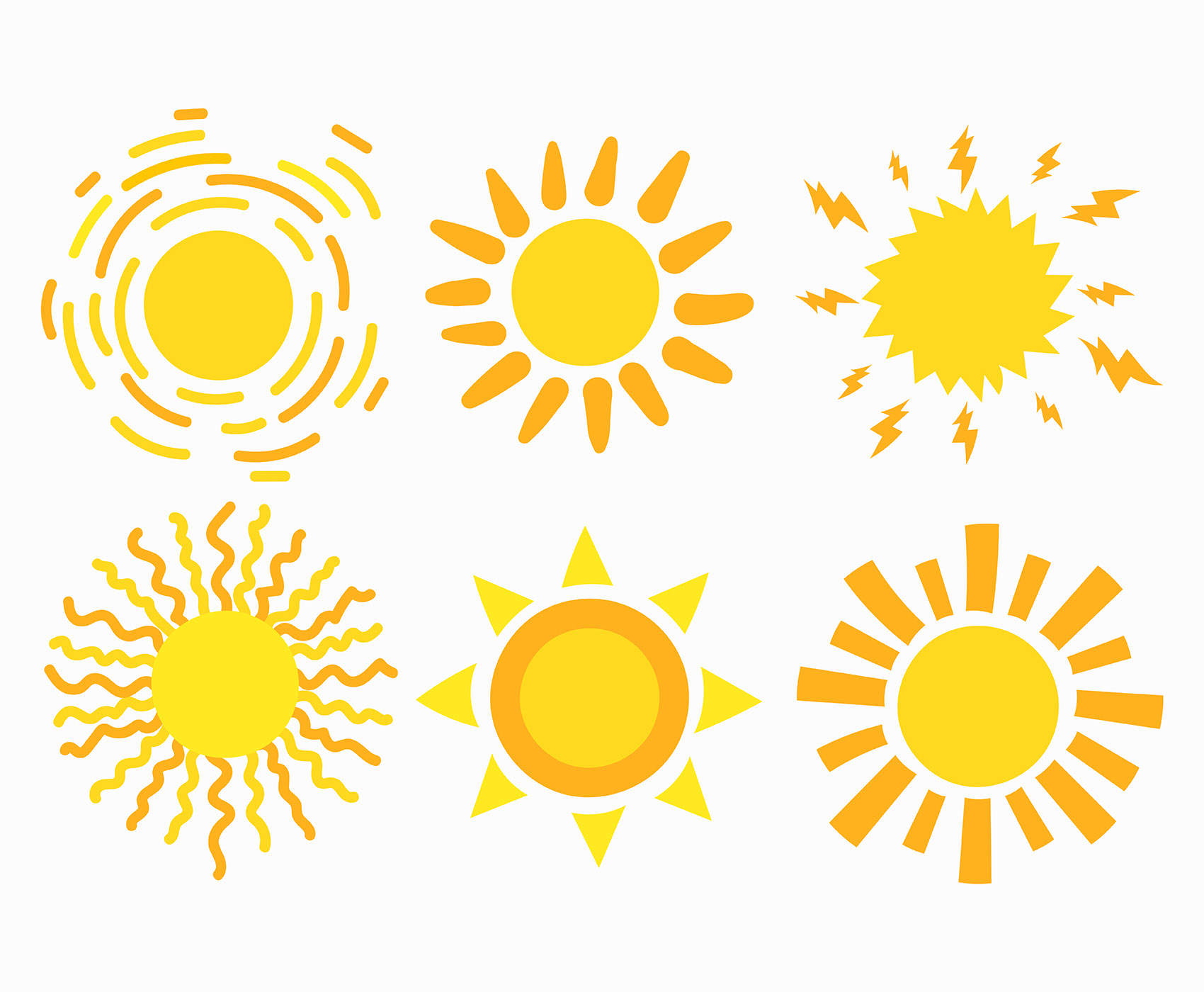 Sun Clipart Set 284723 Vector Art At Vecteezy