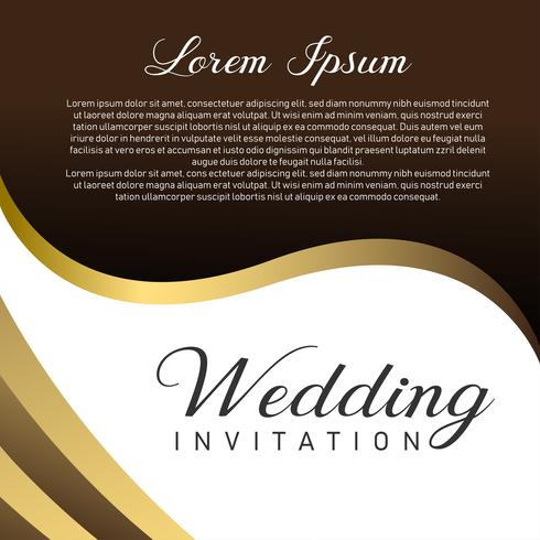 Gold Wedding Invitation Card template vector