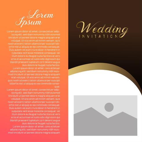 Tarjeta de invitación de boda con texto lugar vector