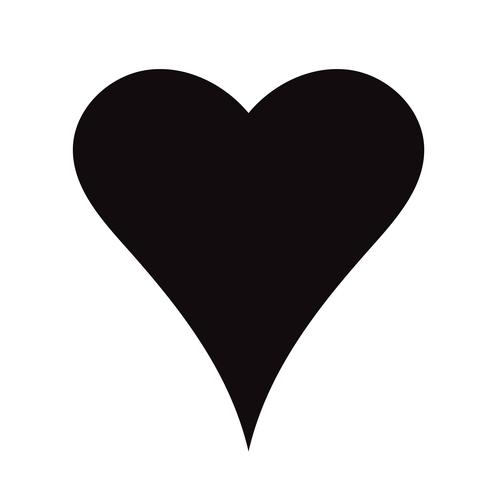 Icono negro plano del corazón aislado en el fondo blanco. Ilustracion vectorial vector