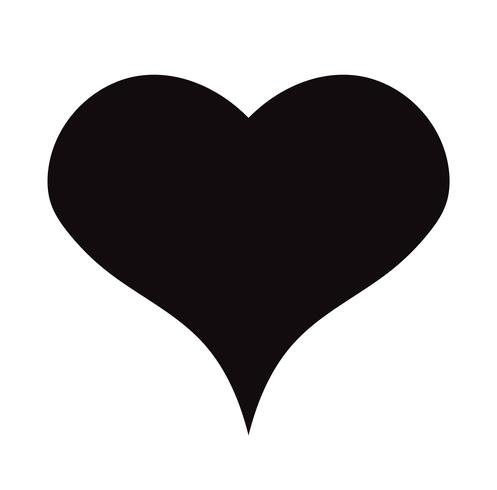 Flat Black Heart Icon Isolated on White Background. Vector illustration.