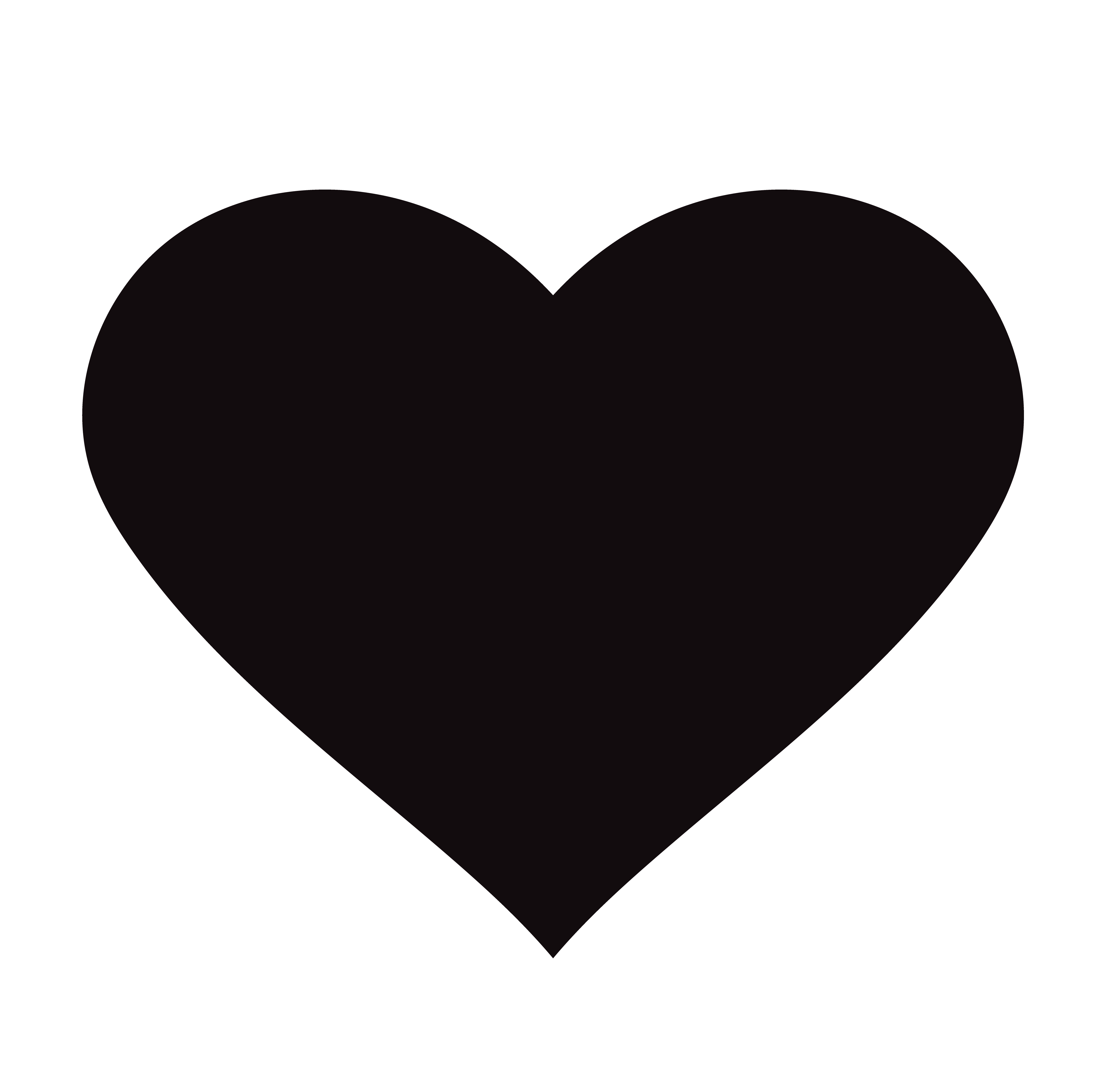 Flat Black Heart Icon Isolated on White Background. Vector illustration