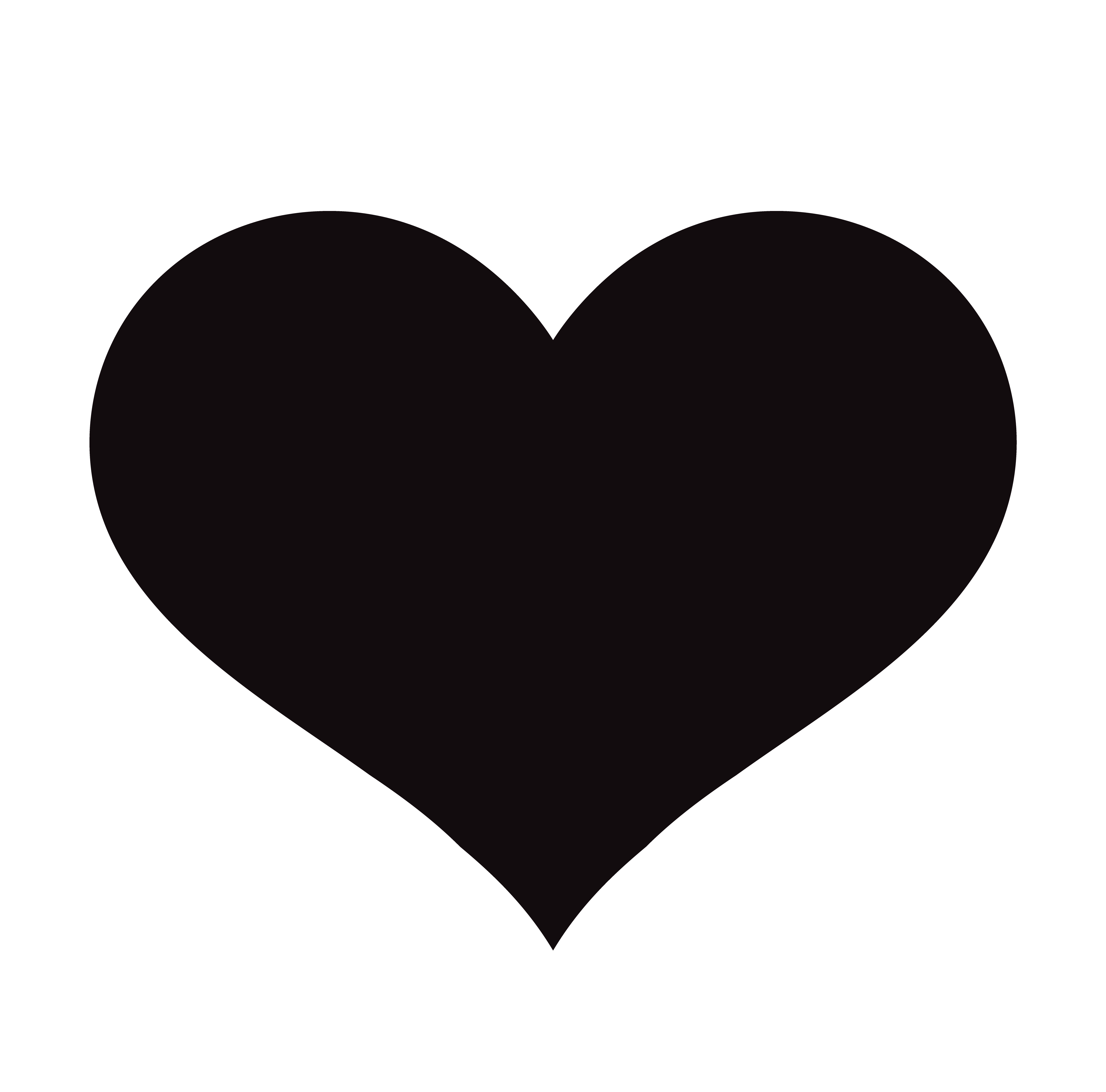 Flat Black Heart Icon Isolated on White Background. Vector ...