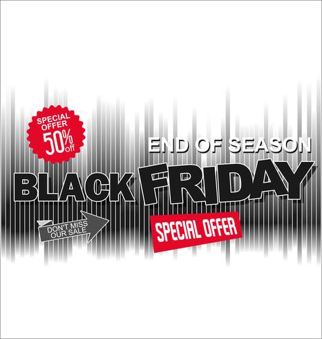 Gran venta y super oferta Black Friday fondo diseño retro. vector