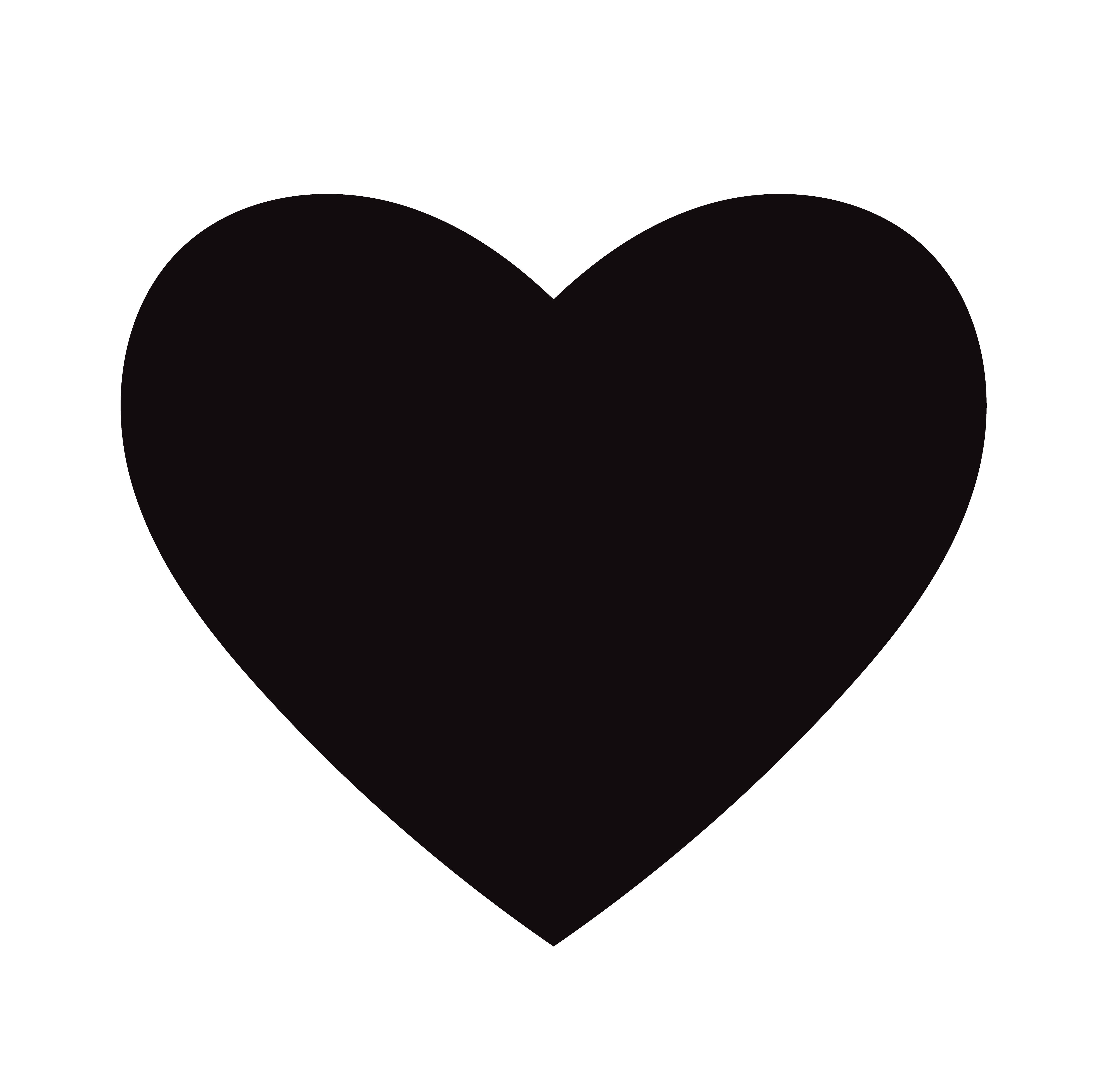 Flat Black Heart Icon Isolated on White Background. Vector