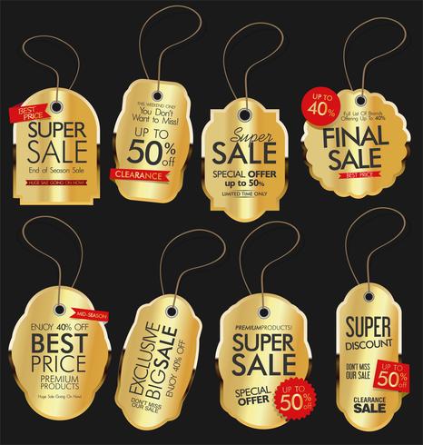 Vintage Style Sale Tags Design vector collection