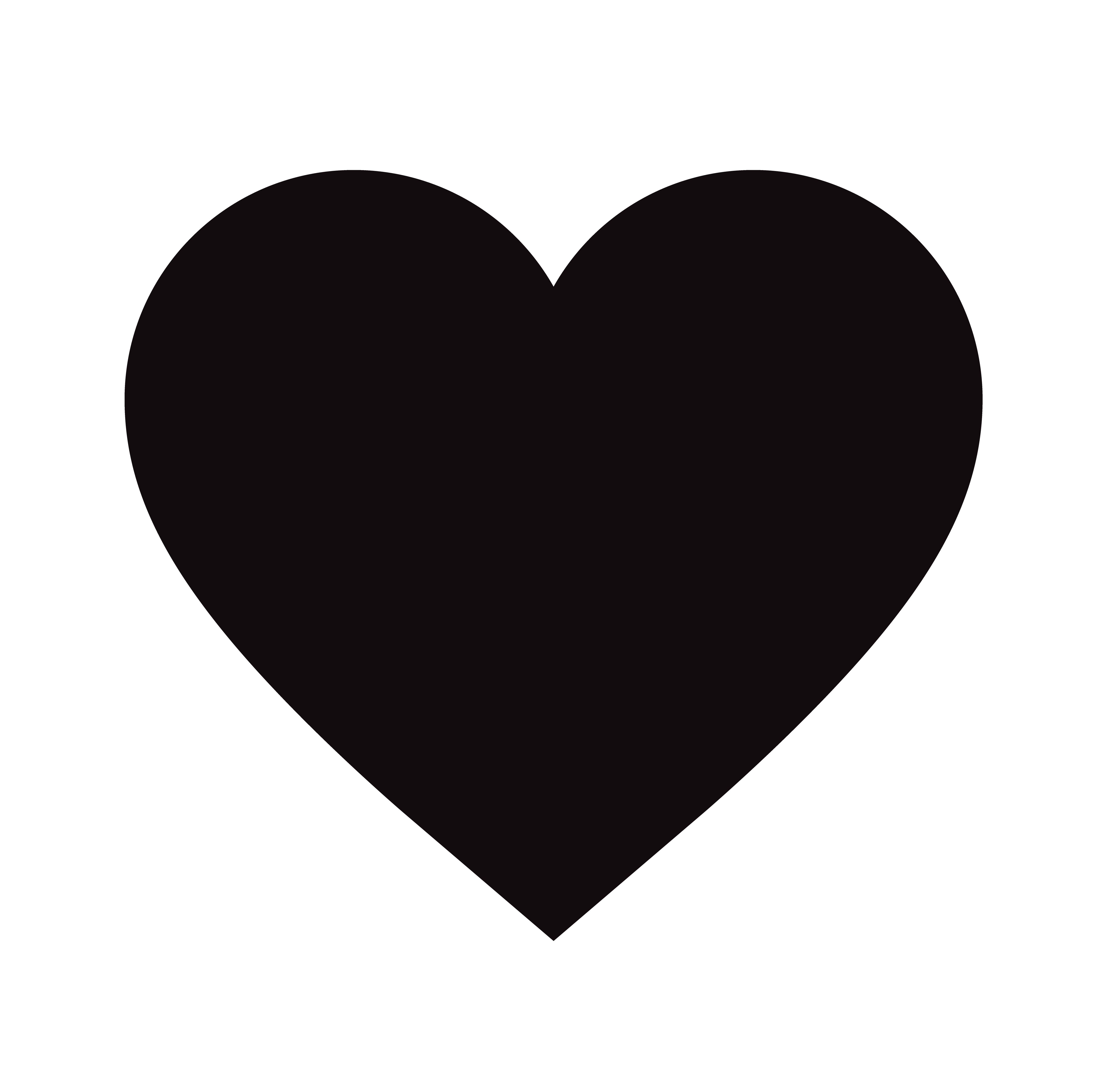 Flat Black Heart Icon Isolated on White Background. Vector illustration