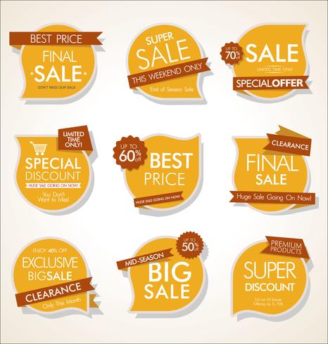 Modern badges stickers and labels collection vector