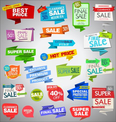 Modern badges stickers and labels collection vector