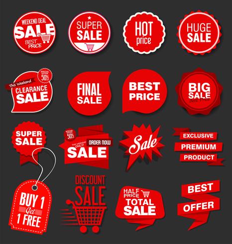 Modern badges stickers and labels collection vector