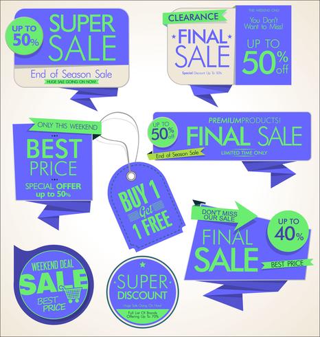 Vintage Style Sale Tags Design vector collection