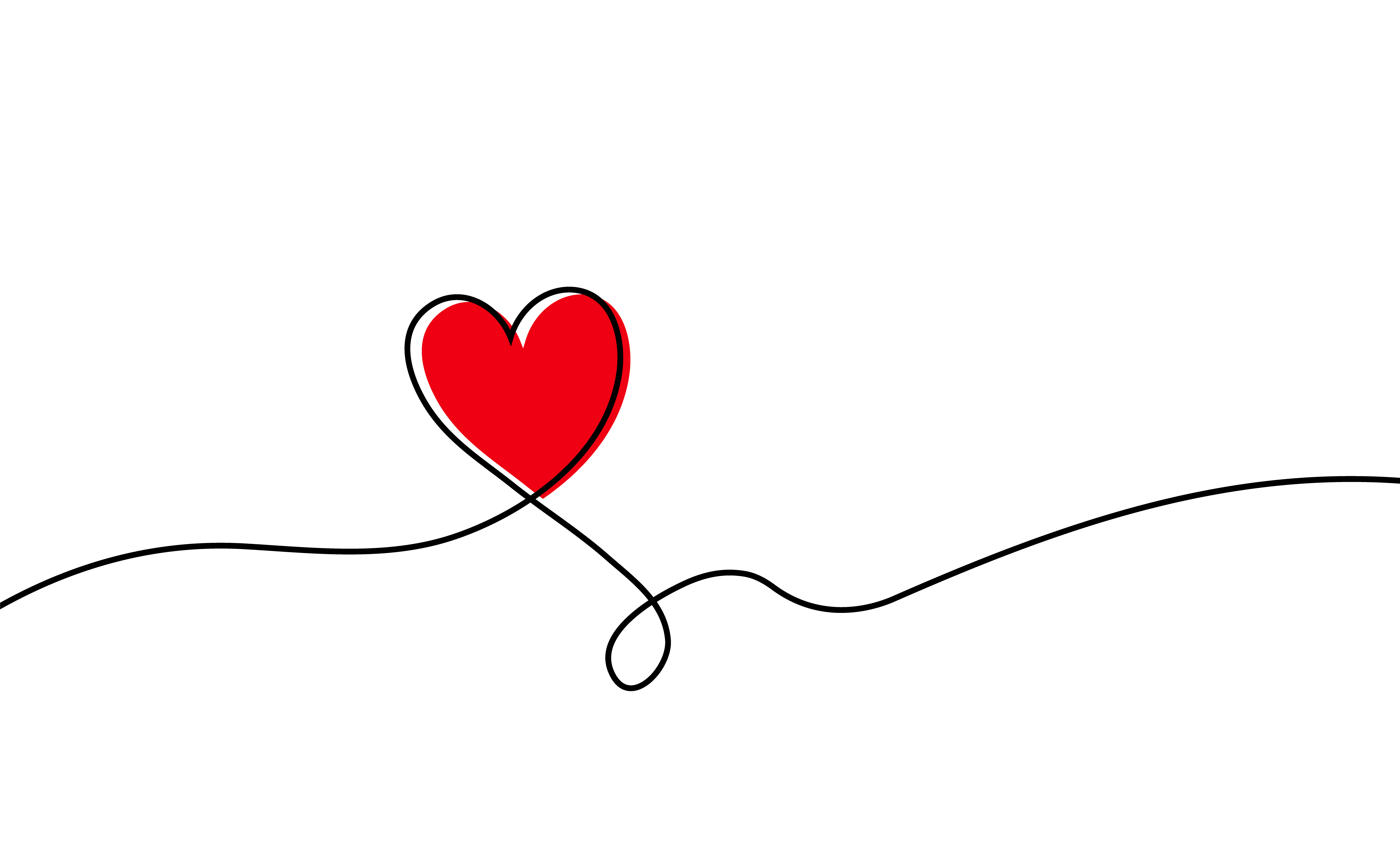 Continuous one line drawing of red heart isolated on white background.  Vector illustration 285087 Vector Art at Vecteezy