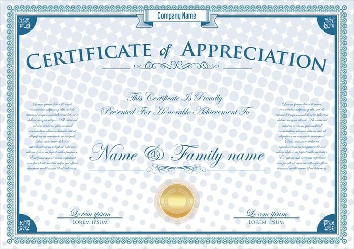 Certificate or diploma retro design template vector illustration