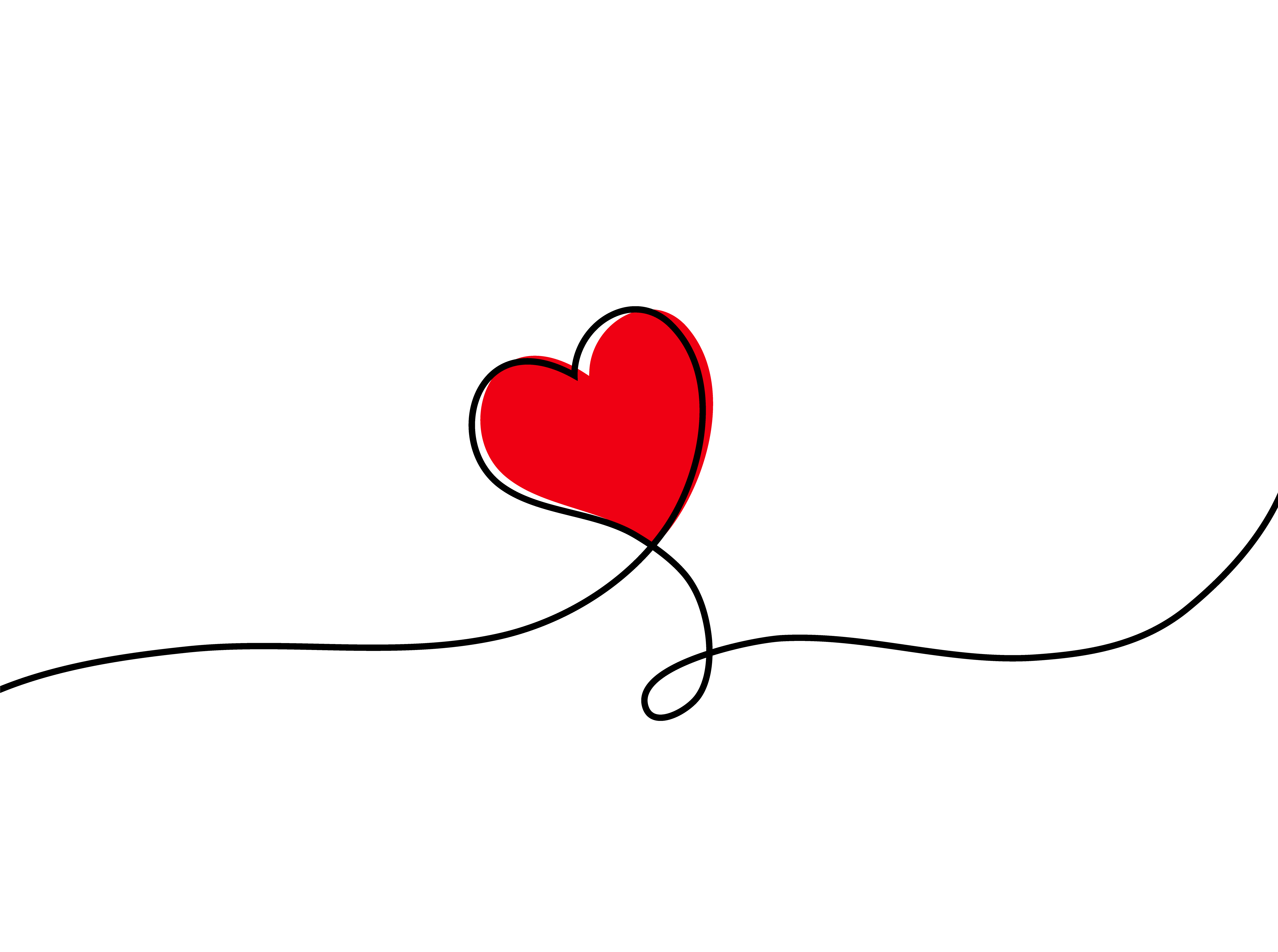 Continuous one line drawing of red heart isolated on white background ...