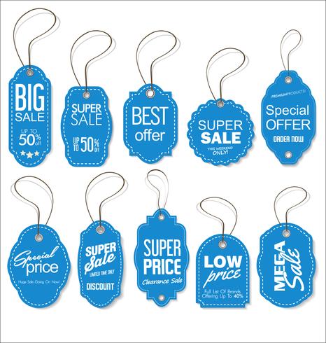 Price tag retro vintage collection vector illustration