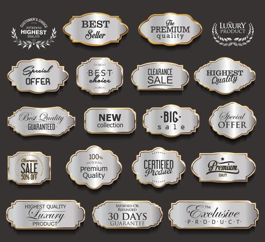 Luxury gold and black design elements collection vector