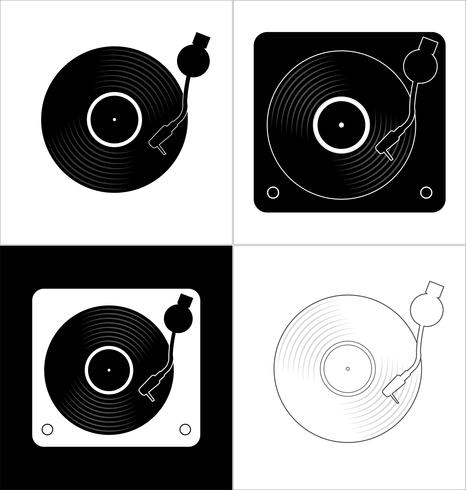 vinyl record disc flat simple concept vector illustration
