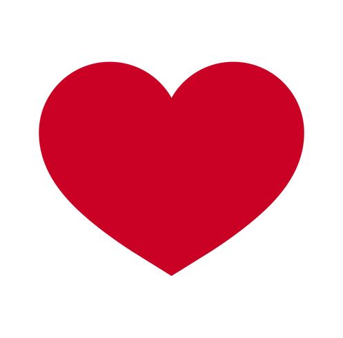 Heart, Symbol of Love and Valentine's Day. Flat Red Icon Isolated on