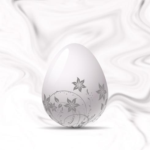 Easter egg on marble texture  vector