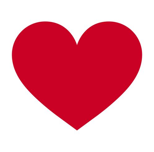 Corazón, símbolo del amor y día de san valentín. Icono rojo plano aislado sobre fondo blanco. Ilustracion vectorial - vector
