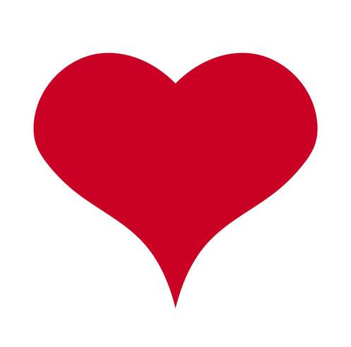 Corazón, símbolo del amor y día de san valentín. Icono rojo plano aislado sobre fondo blanco. Ilustracion vectorial - vector