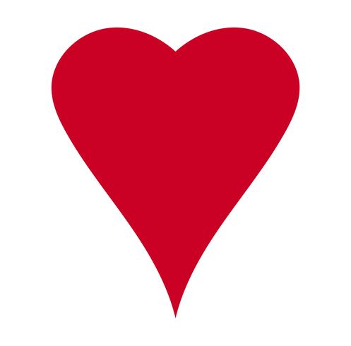 Corazón, símbolo del amor y día de san valentín. Icono rojo plano aislado sobre fondo blanco. Ilustracion vectorial - vector