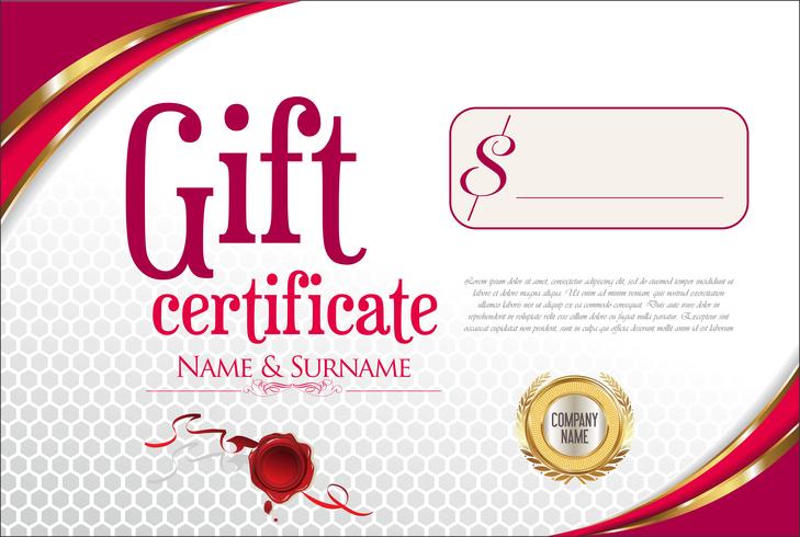 Certificado de regalo vector