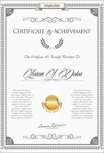 Certificate or diploma retro design template vector illustration
