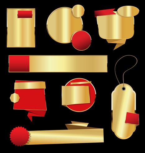 Retro vintage black and gold badges and labels collection vector