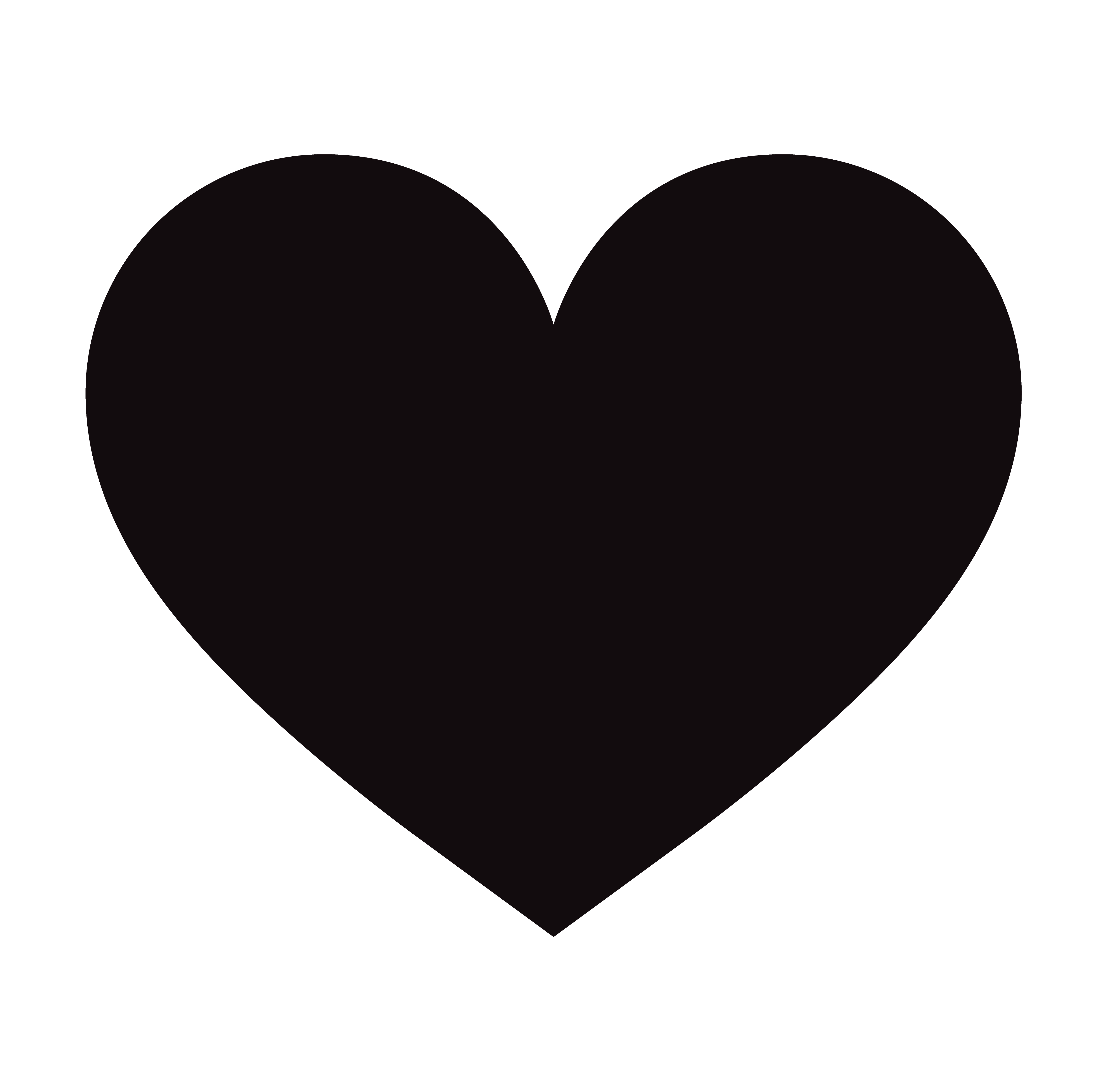 Flat Black Heart Icon Isolated on White Background. Vector illustration