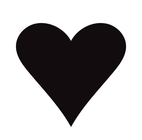 Icono negro plano del corazón aislado en el fondo blanco. Ilustracion vectorial vector