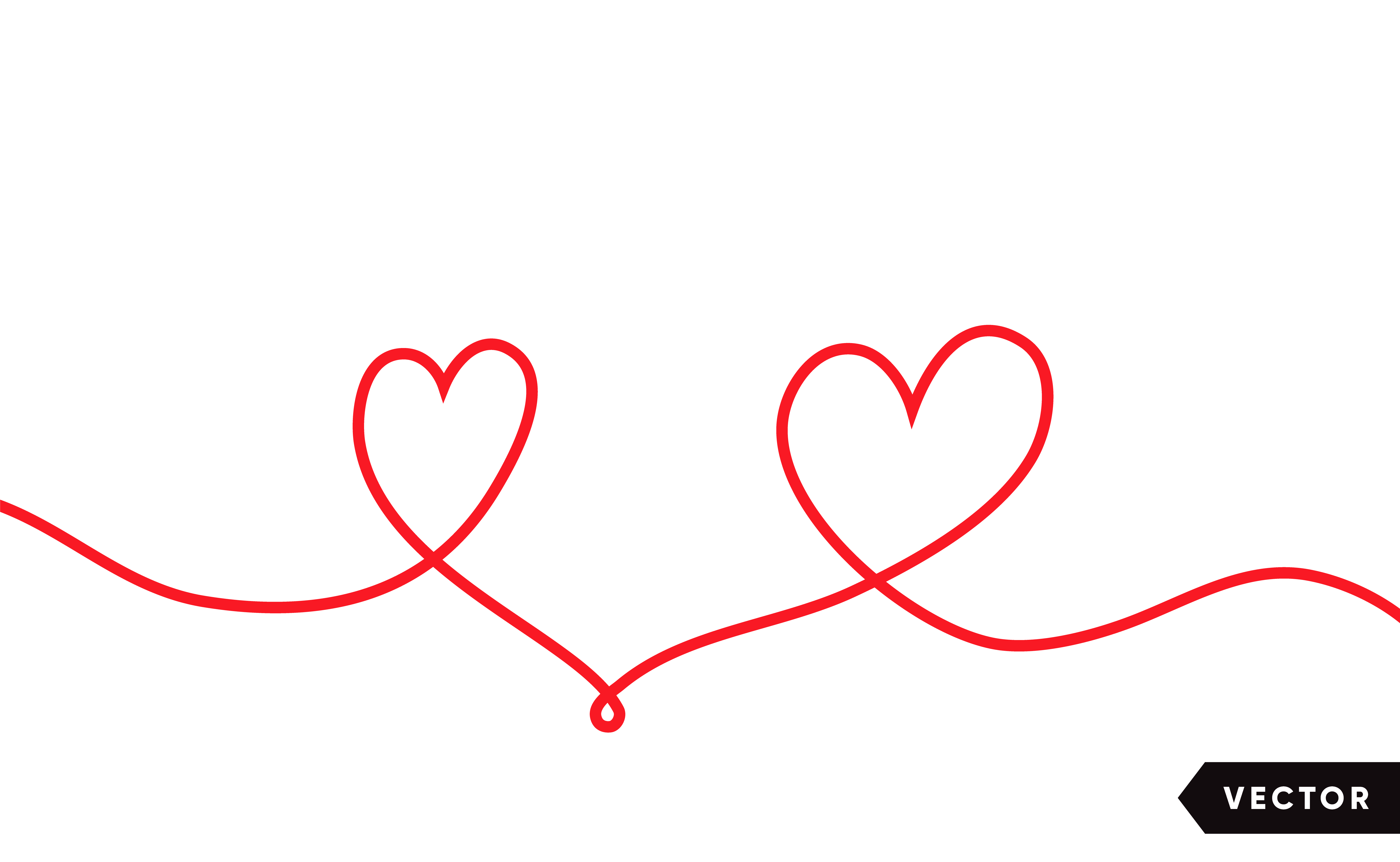 Contínua linha um desenho do coração vermelho isolado no 