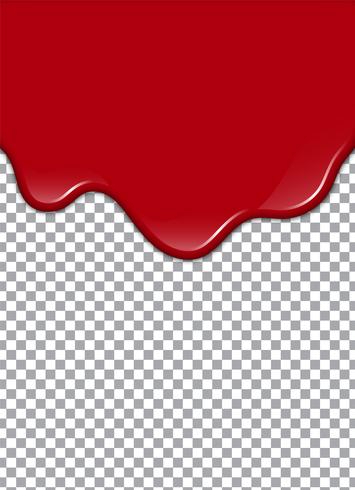 Blood or Strawberry syrup or Ketchup on transparent background. Vector illustration