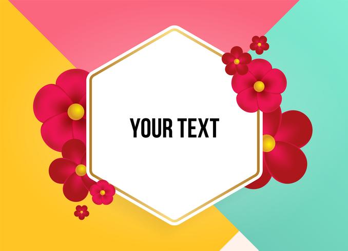 Cuadro de texto con hermosas flores de colores. Ilustracion vectorial vector