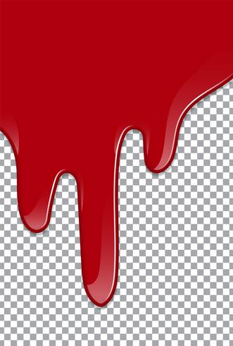 Blood or Strawberry syrup or Ketchup on transparent background. Vector illustration