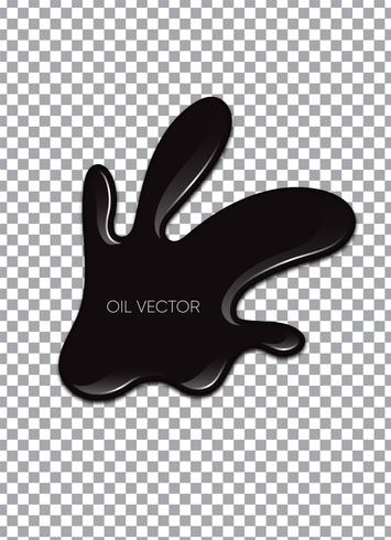 Realistic Black Oil isolated on transparent background. Vector illustration.