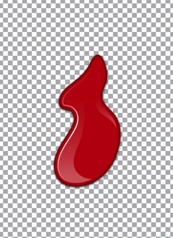 Blood or Strawberry syrup or Ketchup on transparent background. Vector illustration