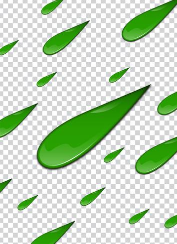 Líquido verde, salpicaduras y manchas. Ilustración de vector de limo.