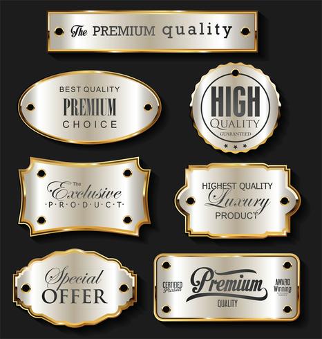 Gold and silver  sale labels retro vintage design collection vector