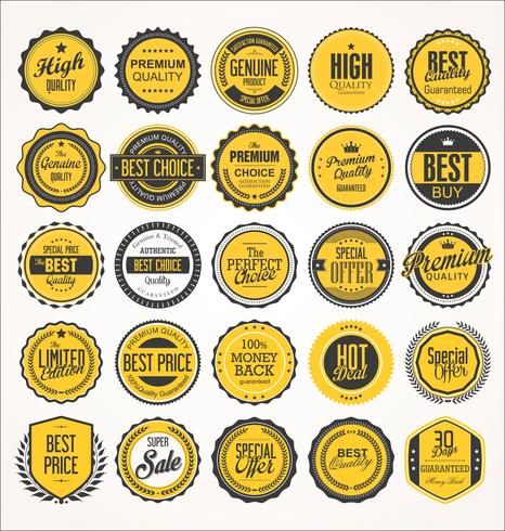 Retro vintage badges and labels collection vector