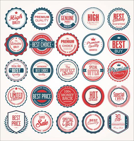 Retro vintage badges and labels vector collection