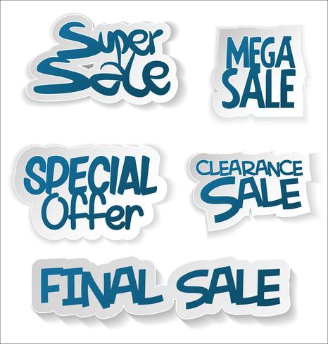 Collection of sale stickers with rounded corners vector