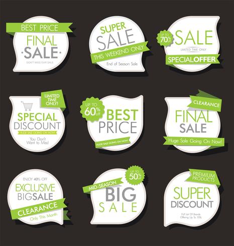 Modern badges stickers and labels collection vector