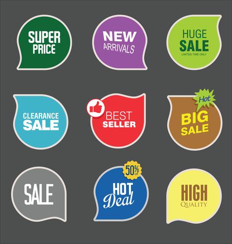 Modern badges stickers and labels collection vector