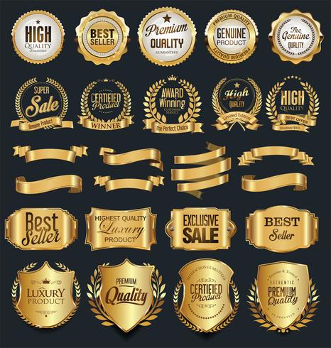 Luxury gold and silver design elements collection vector