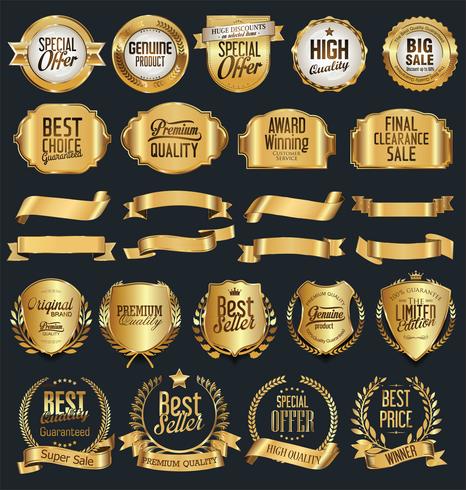 Luxury gold and silver design elements collection vector