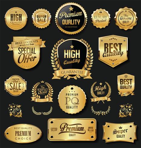 Luxury gold and black design elements collection vector